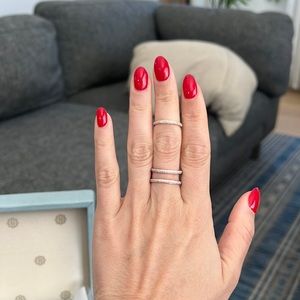 Super cool rose gold ring with diamonds